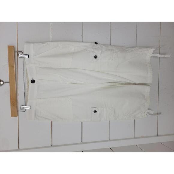 Y2K Lee size 8 petite white cargo capri pants - Picture 1 of 5